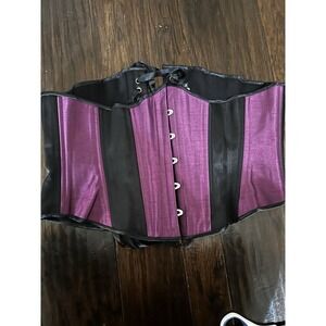Scarlett's Corset Classic Underbust 38 Purple Black Renaissance Steampunk Goth